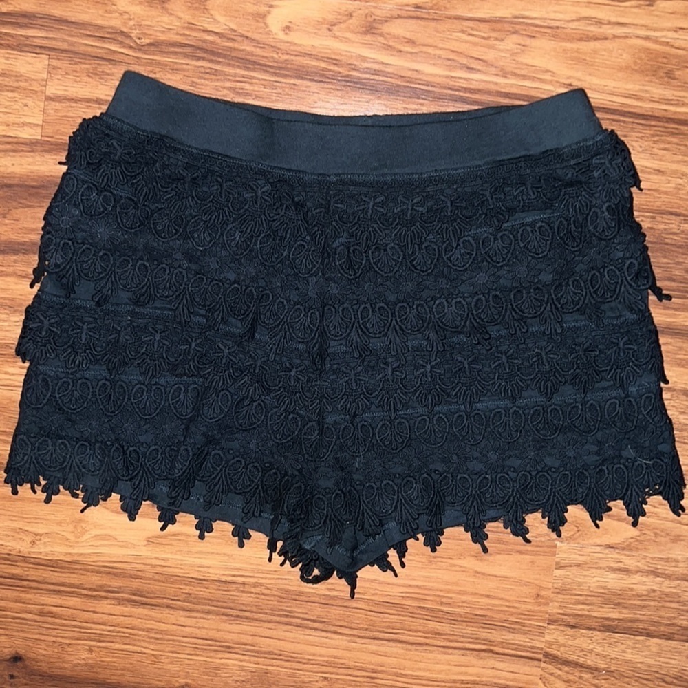 BLACK lace shorts